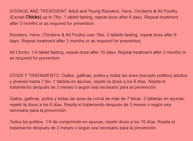 Farmalab Natural Dewormer Internal & External 100 Tabs Poultry NO Egg Withdrawal Needed - Vitamin for Poultry Rooster Hen Chicken Baby Chick
