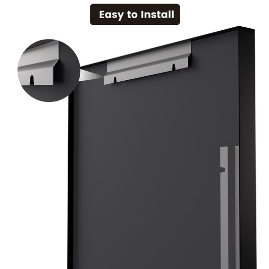 ISTRIPMF Bathroom Mirror Black,55x36 Inch Large Matte Black Bathroom Vanity Mirror,Rectangle, Square Corner, Anti-Rust,Shatter-Proof, Bedroom, Living Room, Entryway, Wall-Mounted(Horizontal/Vertical)