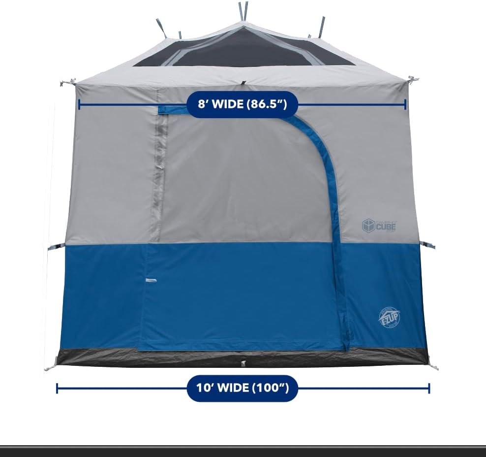 E-Z UP Camping Cube Sport, Converts 10' Angled Leg Canopy into Camping Tent, Royal Blue (Canopy/SHELTER/Poles NOT Included)