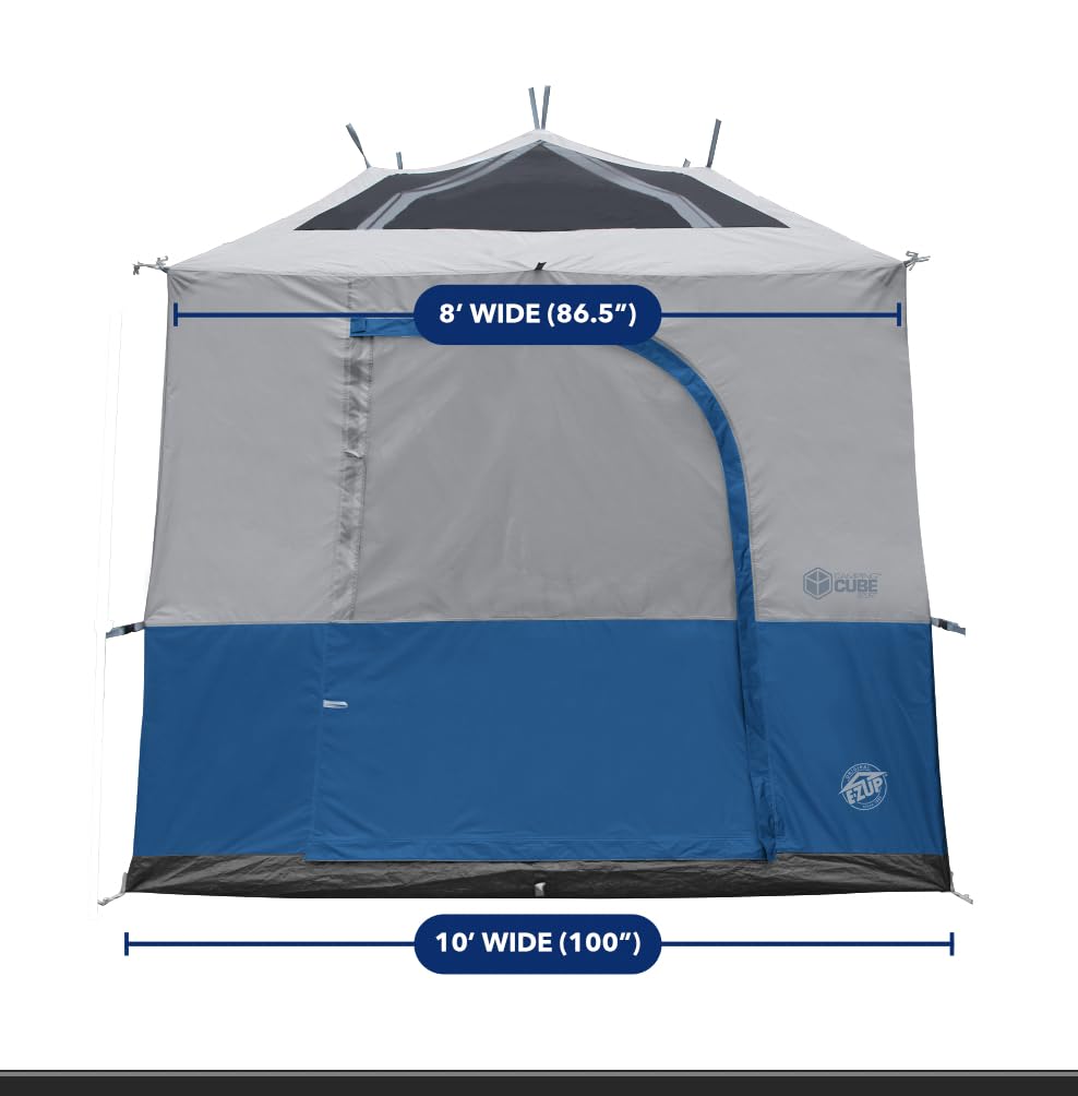 E-Z UP Camping Cube Sport, Converts 10' Angled Leg Canopy into Camping Tent, Royal Blue (Canopy/SHELTER/Poles NOT Included)