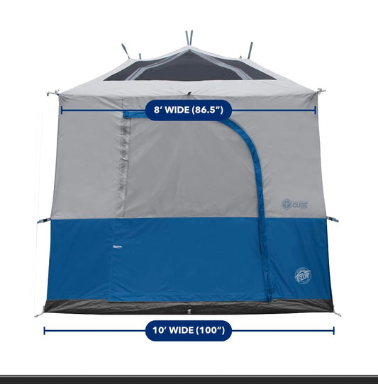E-Z UP Camping Cube Sport, Converts 10' Angled Leg Canopy into Camping Tent, Royal Blue (Canopy/SHELTER/Poles NOT Included)