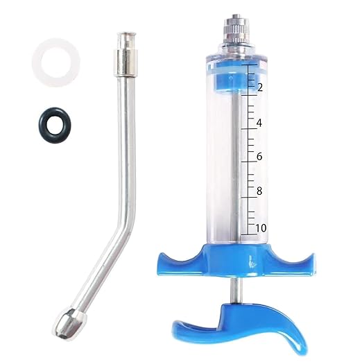1 Pcs Goats Feed Water Distributor, Reusable, Drench Nozzle, Adjustable Dosage, for Goats, Sheep, Horse, Pig, Dog, Cattle, Cat Supplies (Blue 10ml)