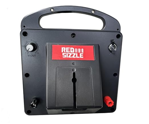 Solar Electric Fence Charger for Day and Night Power | Red Sizzle 1XS | 0.13 Joule | Portable Solar Energizer for Livestock for Small Gardens, Keep Our Small Pests