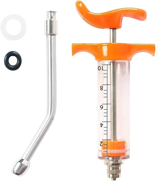 1 Pcs Goats Feed water filler, Drench Nozzle, Reusable, Adjustable Dosage, for Cattle, Sheep, Goats, Horse, Pig, Dog Supplies (Orange 10ml)
