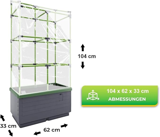 Bio Green Cover for Raised Garden Bed City Jungle & Heidelberg | Transparent Design | Incl. 2 Zippers | Protection from Cool Nights | Easy to Assemble