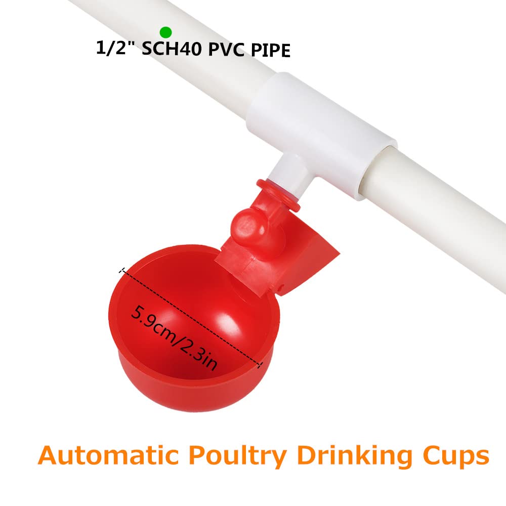12 Pack Large Automatic Chicken Waterer Cups, Plastic Chicken Water Feeder Chicken Water Bowls Poultry Water Feeder Kit for Chicks, Duck, Goose, Turkey and Bunny