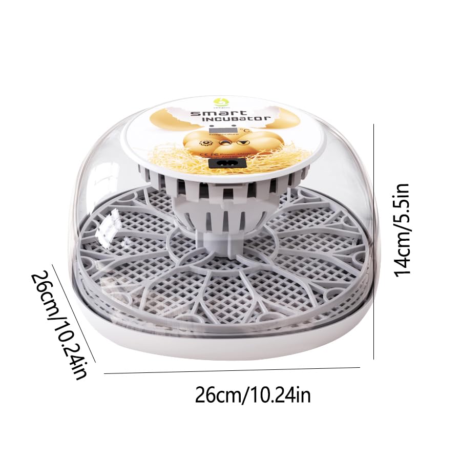 12 Automatic Egg Incubators for Hatching Eggs Whith Smart Temperature Control, Auto Turner, LED Candling for Chicken, Duck, Quail Eggs (12-Blue)