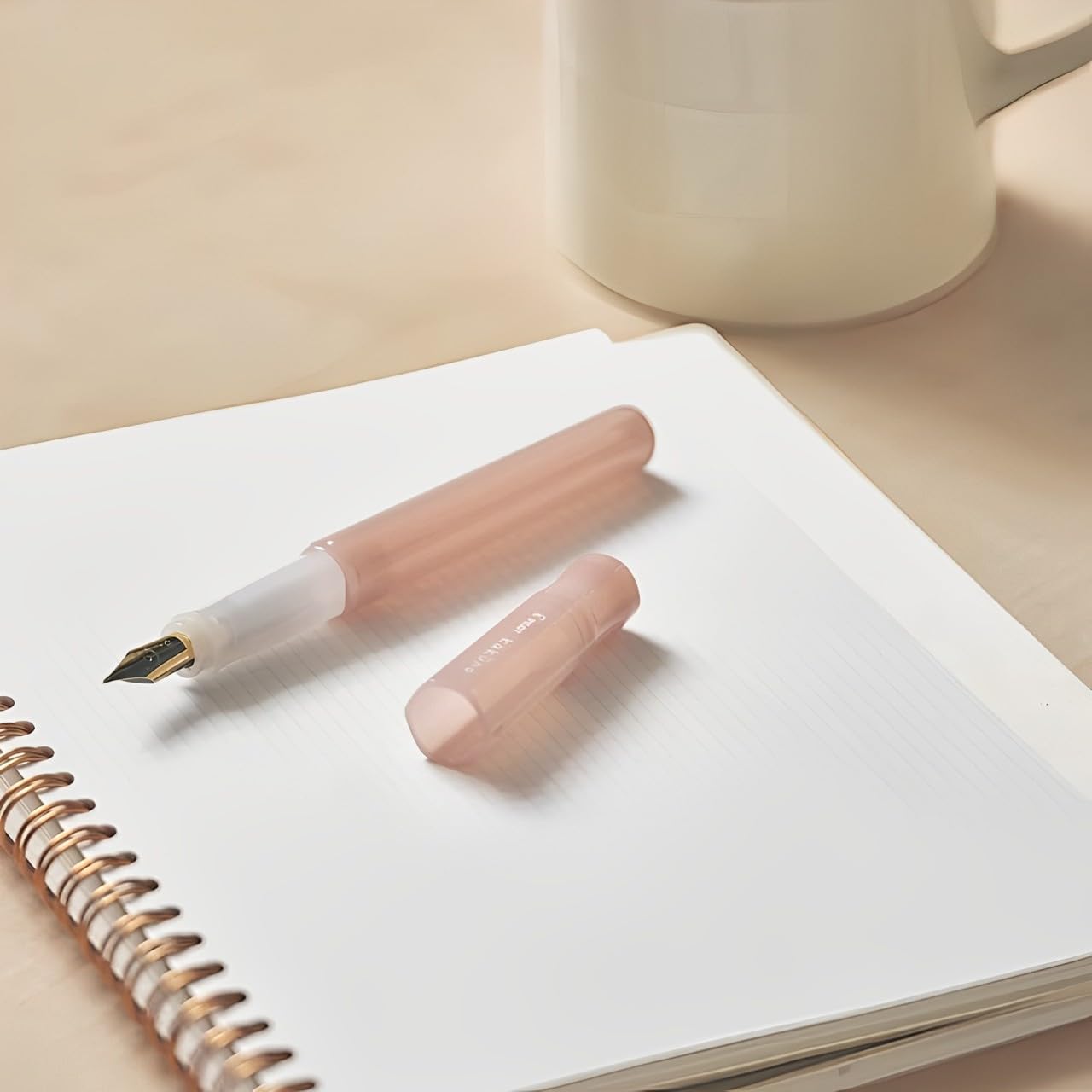 Pilot Kakuno Fountain Pen Madoromi Color Series, Gold (Smiley Face) Fine Nib, Perfect for Beginners and Creative Expression, Pink, PFKA-1MDPF