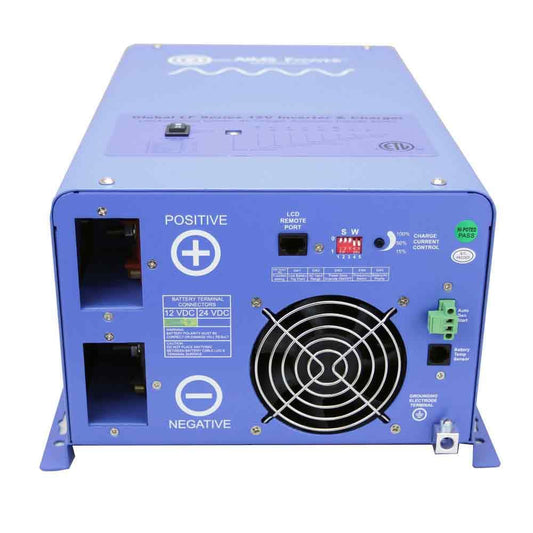 AIMS Power 1500 Watt 12 VDC Pure Sine Inverter Charger 120 VAC Output 50A Charger 30A Transfer Switch ETL Cert to UL458 Standards PICOGLF15W12V120V