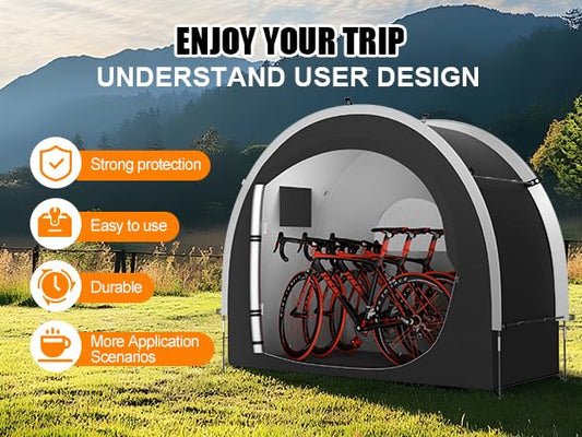 SOFFRIA 39.4" Larger Storage Shed Tent for Bike Motorcycle ebike eScooter Lawn Mower Outdoor Canopy Shelter Protection with Water Resistant Dustproof Windproof and Sunproof for RV Travel