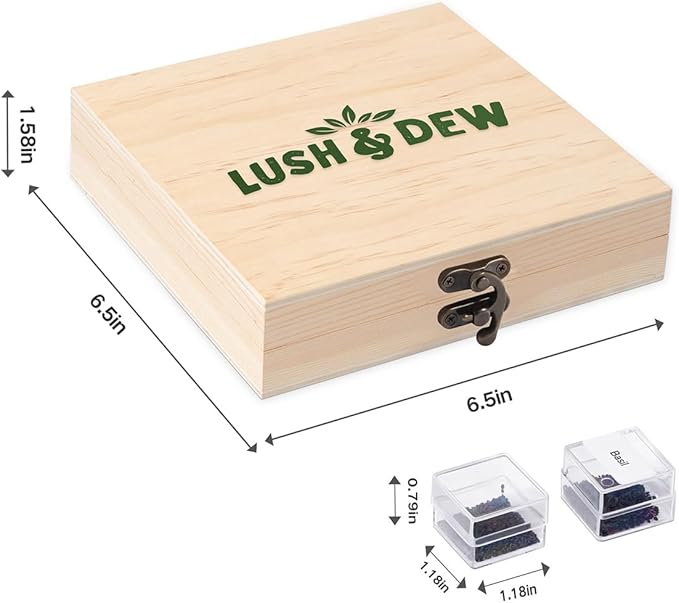 Lush&Dew Pet-Friendly Heirloom Seed Bank, Gardening Gifts for Women Men, 16 Varieties 15,000+ Non-GMO Seeds for Planting Herbs Flowers Vegetables in Raised Bed Windowsill, Annuals & Perennials