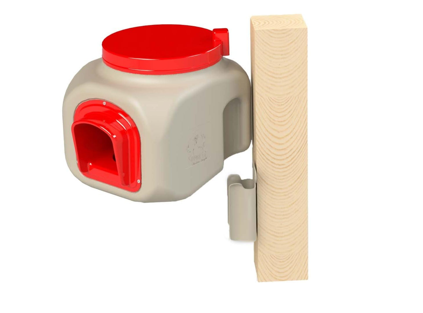 OverEZ Compact Chicken Feeder - Holds 25 Pounds of Feed - Inside or Outside Hen Coop - Large Gravity Fed Automatic Poultry Food Dispenser - No Waste Rainproof Design