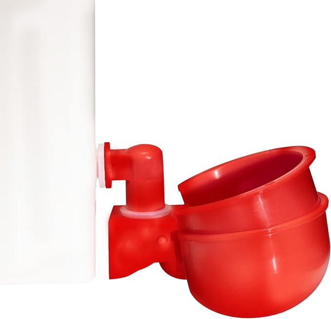 RentACoop 2 Gallon Chicken Waterer with Auto-Fill Cups, Horizontal Nipples, Anti-Roost Cone and Mounting Kit - Suitable for Chickens, Quail, Ducks, Geese, Turkey and More