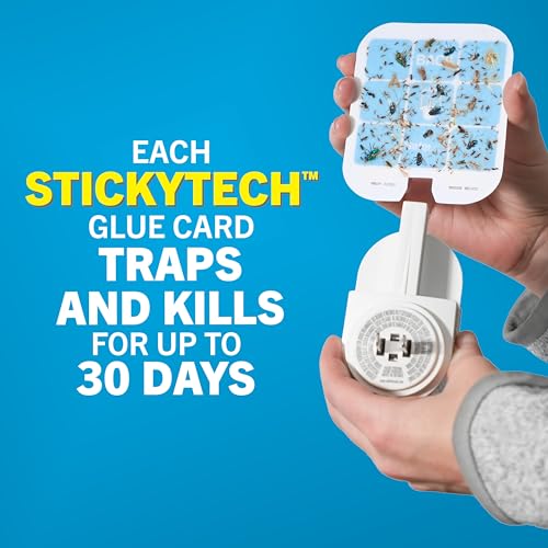Safer Home Indoor Plug-In Fly Trap - SH502 - Effective Fruit Fly Traps for Indoors, Gnat Traps for House Indoor, 400 Sq Ft Protection - Style: 1 Device + 2 Glue Cards