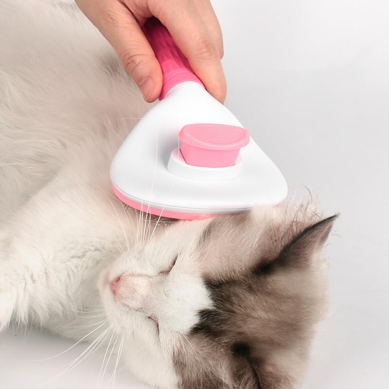Cat and Dog Brushes for Grooming – Pet Grooming Kit with Brushes – At-Home Grooming Supplies with Dematting Comb, Slicker Brush, Dog Bath Brush (Pink)