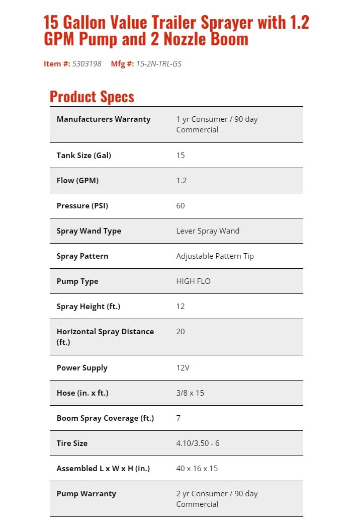 FIMCO 5303198 15-Gallon Trailer Sprayer with Powerful 1.2 GPM Pump, 2-Nozzle Boom, DU-Most Heavy-Duty Walnut Hand Scrub & Cleaner 16oz, Perfect for Lawn, Garden & Farm Use
