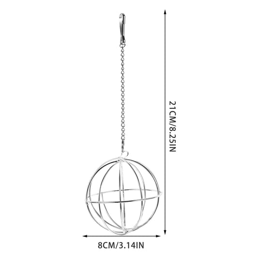 Balacoo Chinchilla Hay Feeder - Hanging Rabbit Hay Feed Dispenser, Stainless Steel Guinea Pig Holder Ball Feeder Toy for Bunny Guinea Pig Hamster Rat