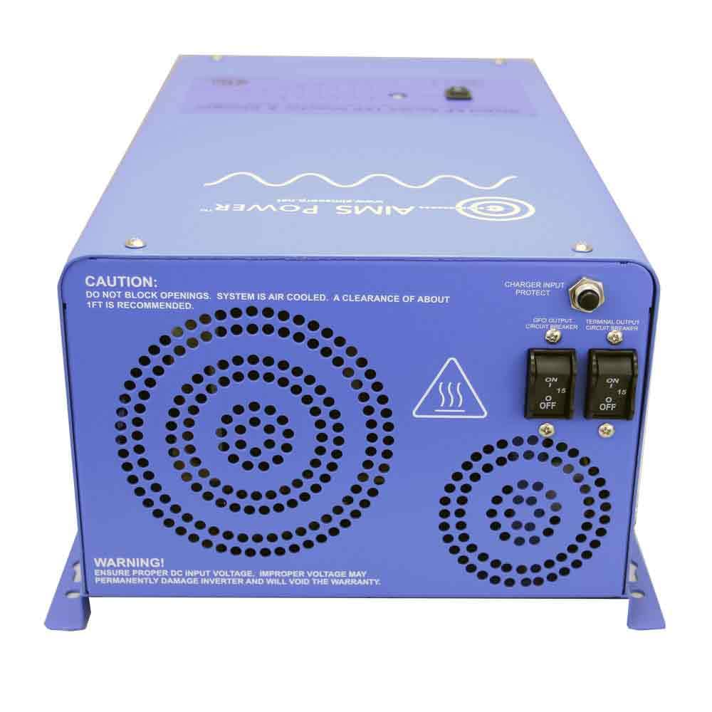 AIMS Power 1500 Watt 12 VDC Pure Sine Inverter Charger 120 VAC Output 50A Charger 30A Transfer Switch ETL Cert to UL458 Standards PICOGLF15W12V120V