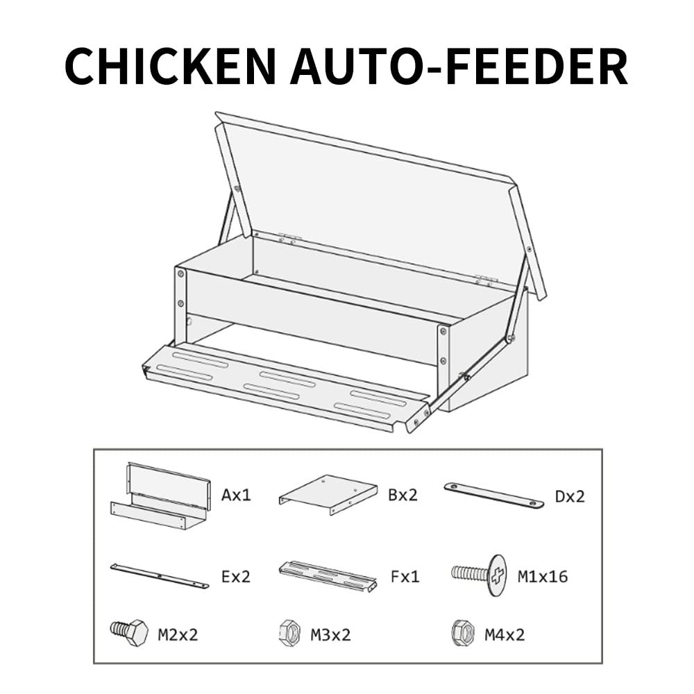 Abustle pig 5L Automatic Chicken Feeder Poultry Treadle Galvanized Steel Trough for Roosters Pheasant Chicken Outdoor Coop, Rat Proof with Weatherproof Lid