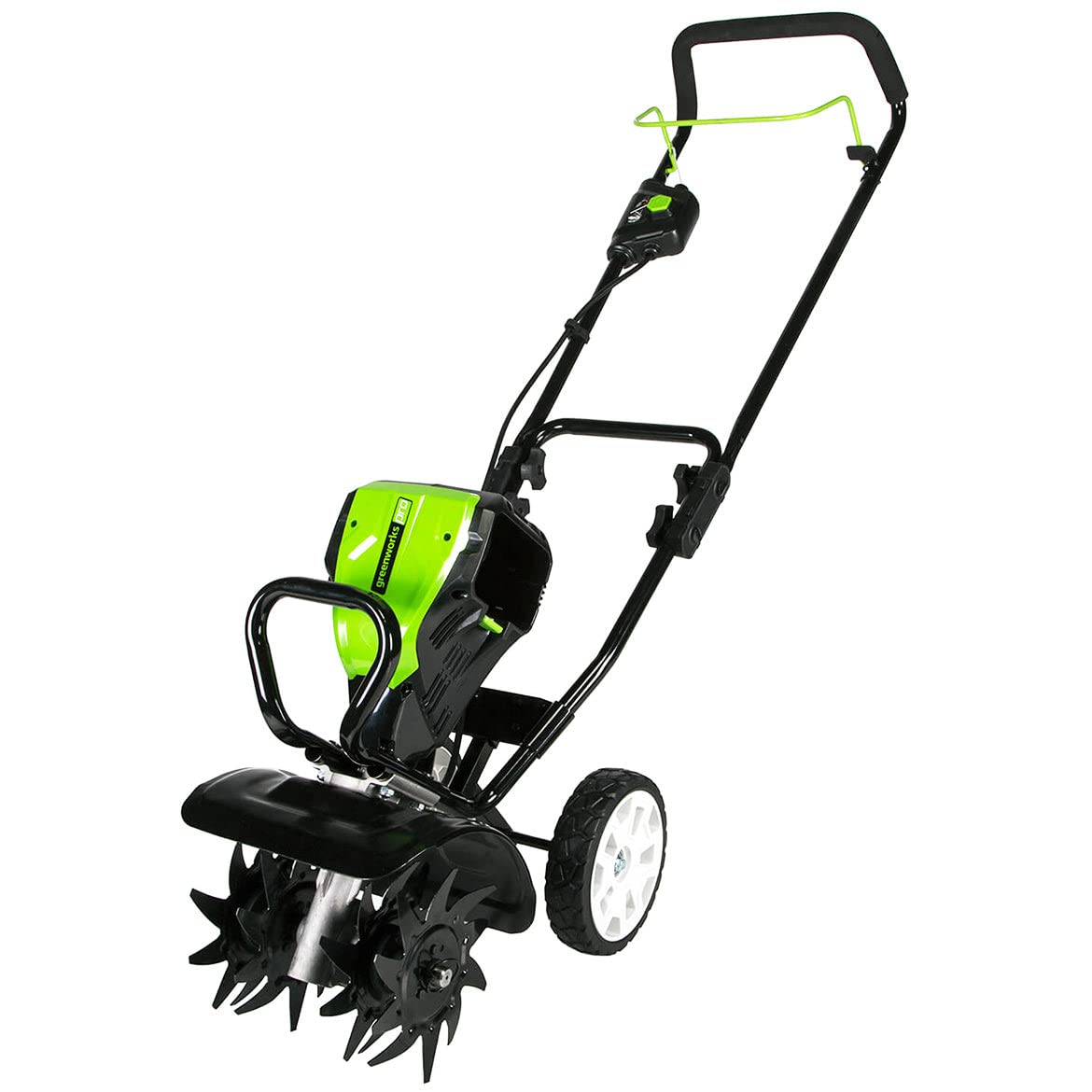 Greenworks Pro 80V 10 inch Cultivator with 2Ah Battery and Charger, TL80L210, Black And Green