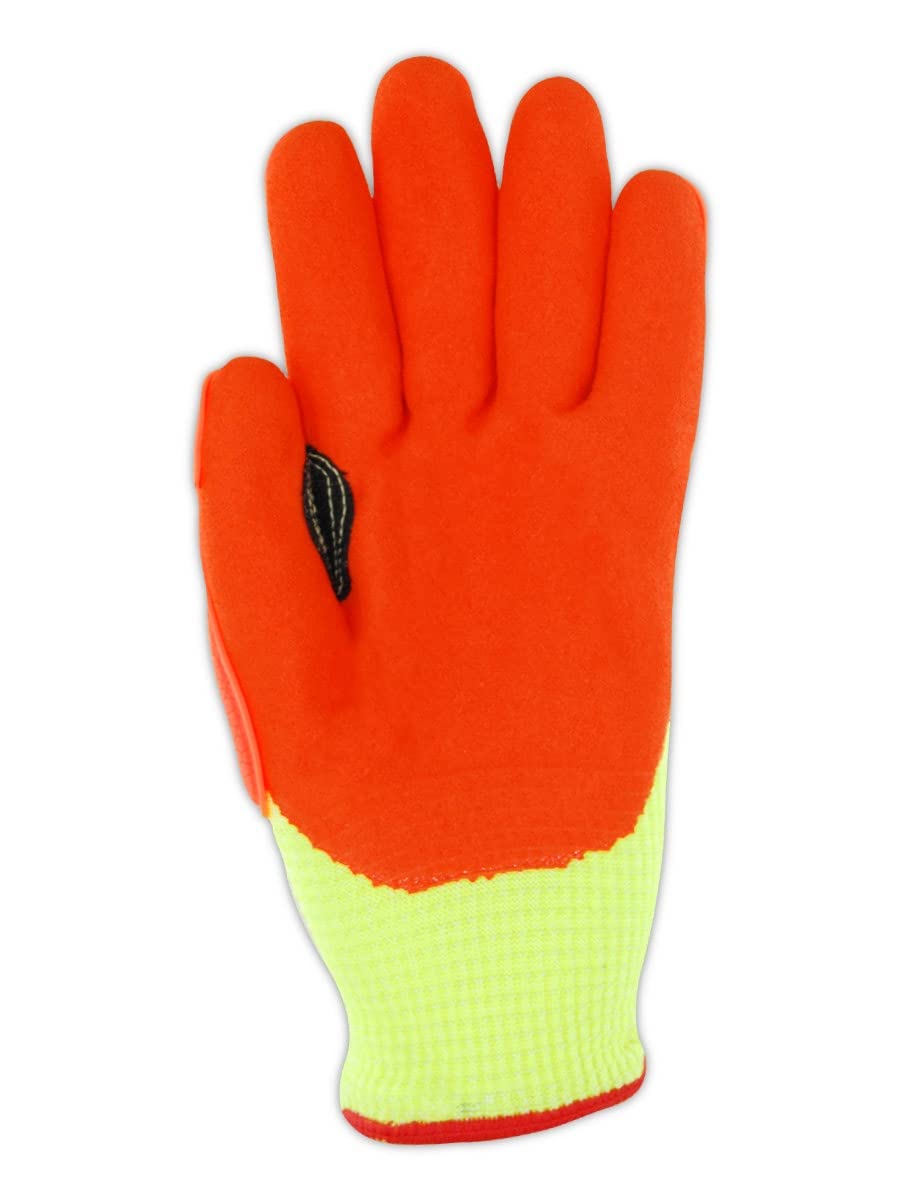 MAGID T-REX Arctic Series ANSI A5 Cut-Resistance, Thermal Impact Gloves, 24 Pairs, Waterproof, Hi-Viz Yellow/Orange, Size 10/XL