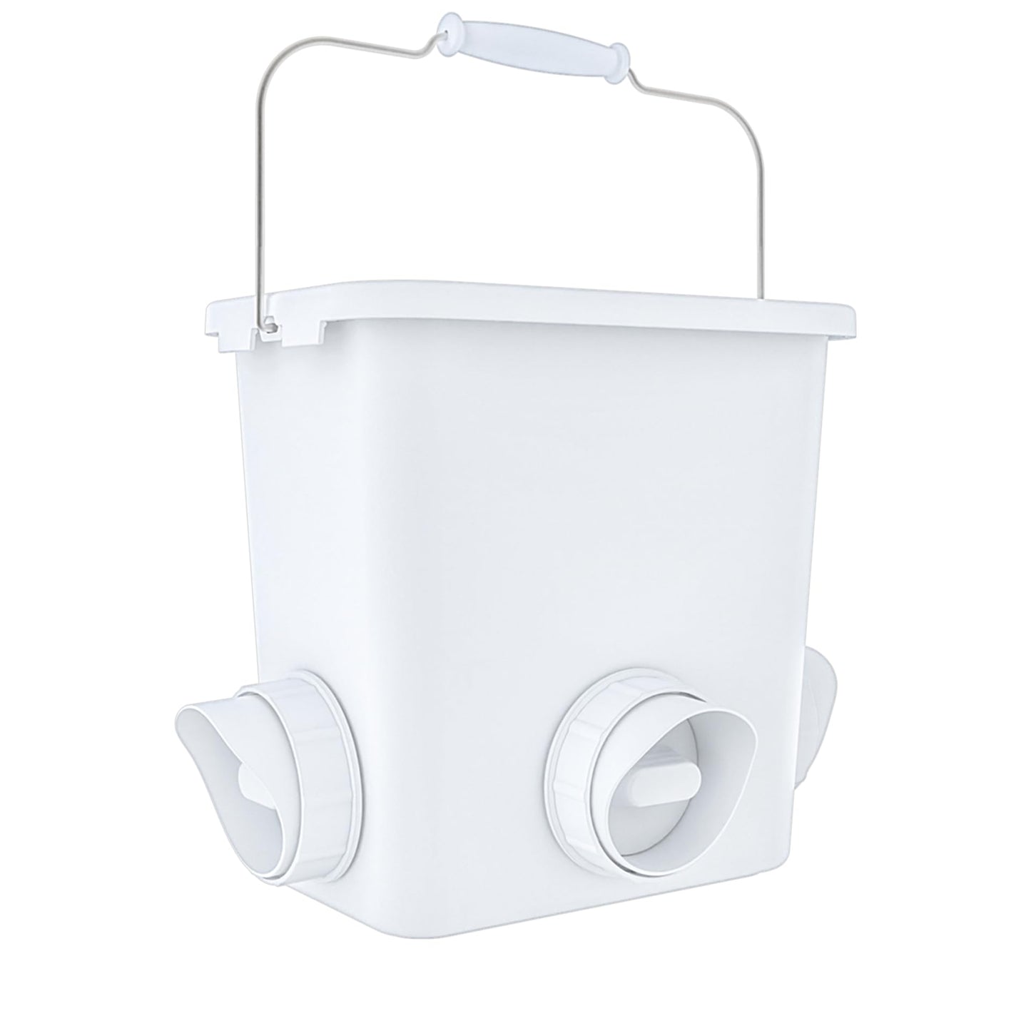 Automatic Chicken Feeder 20lb Chicken Feed Container Bucket with 3 Rainproof Feeder Ports Hanging Poultry Feeder for Chick Duck Hen Chicken Coop Accessories Kit