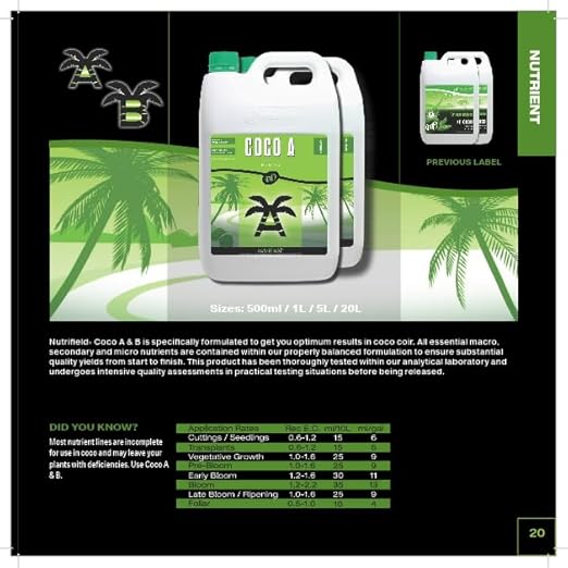 Liquid Fertilizer 5 Liter A 1-4-2 & B 3-0-0.5 Plant Food 2 Part Base Nutrients Veg and Flower Indoor Outdoor Hydroponic Coco Coir Garden Plant Soil Nutrient (5 Liter)