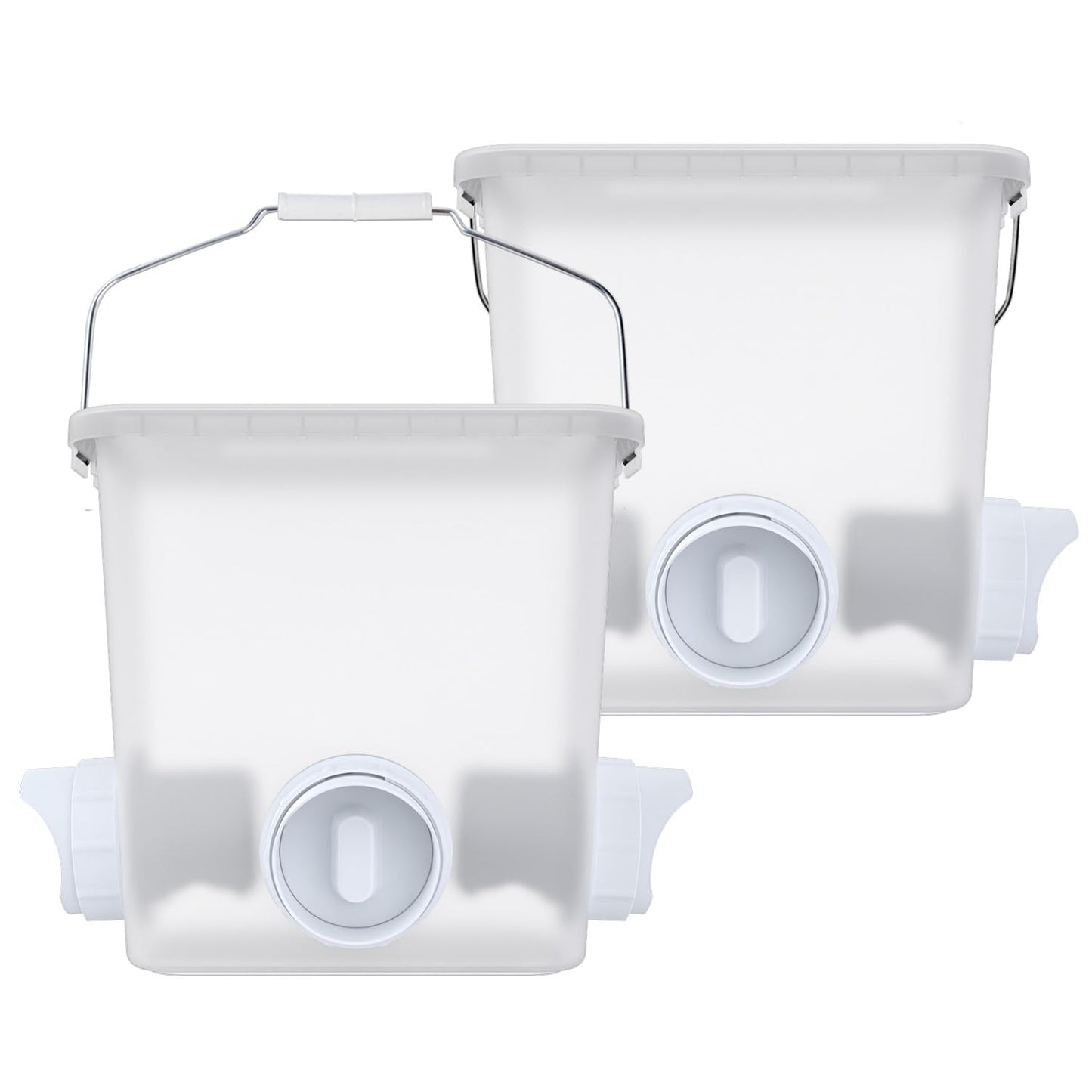 Automatic Chicken Feeder Chicken Feed Container Hanging Chicken Feeder Rainproof Poultry Feeder Bucket (Frosted)