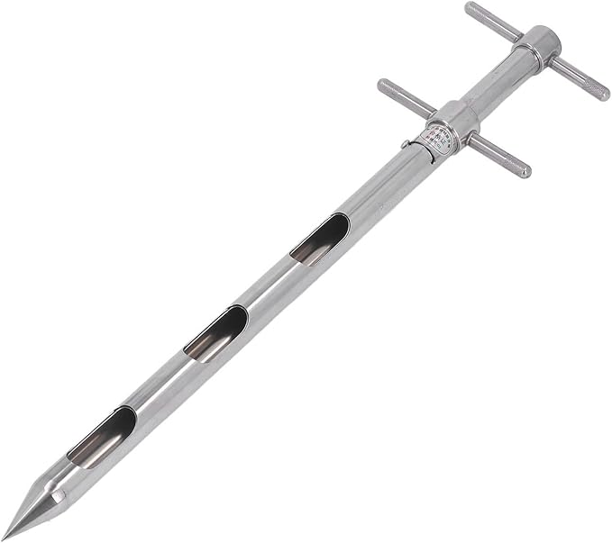 Soil Sampler Probe, Soil Probe Sampling Tool, 304 Stainless Steel Proof 0.54m for Powder Grain, T Handle Soil Test Kits for Soil Sampling Plant Care Lawn Garden Farm