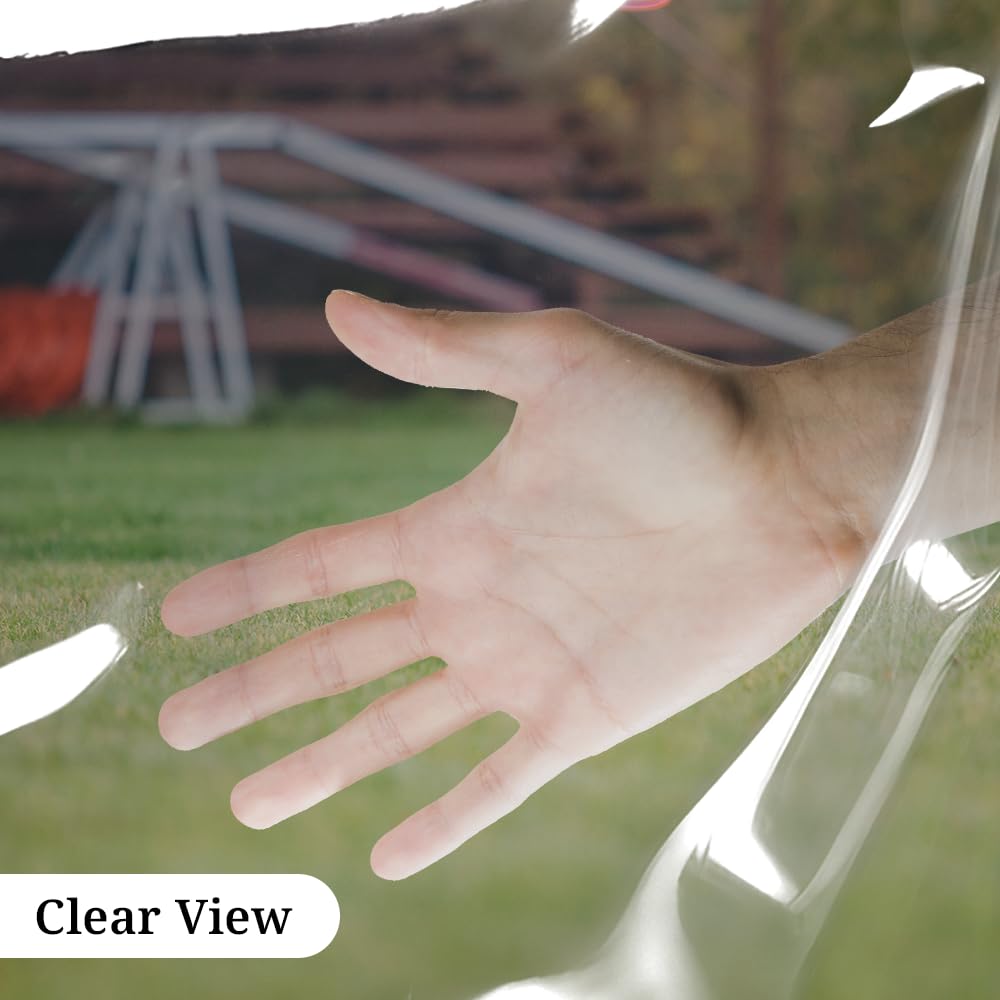 Covers & all Clear Tarp Heavy Duty Waterproof, 20mil Clear Tarp with Grommets, Outdoor Tarp for Patio Covers, Porch Screens, Greenhouses, Chicken Coop (8' H x 12' W Feet), Indoor or Outdoor Use