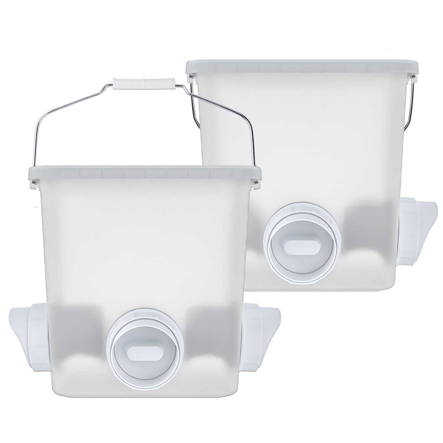 Automatic Chicken Feeder Chicken Feed Container Hanging Chicken Feeder Rainproof Poultry Feeder Bucket (Frosted)