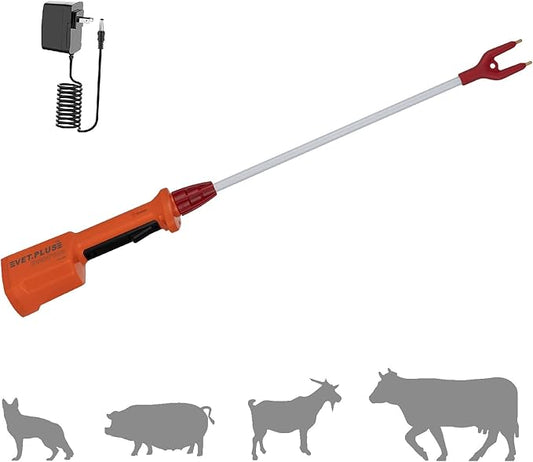 Waterproof Cattle Driving Stick for Livestock Such as Cows Hogs Sheep Rechargeable Electric Animal Prod for Large Dogs with 33" Length Flexible Shaft Total Length 43.5 inch