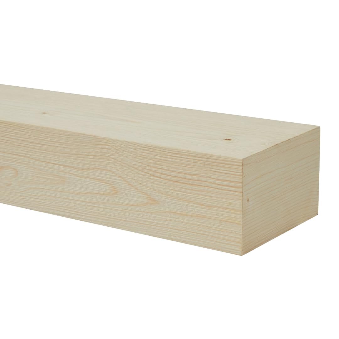 Touchstone Fireplace Mantel - 84" Wall-Mounted Mantel Shelf for Over Fireplace - Wood Handcrafted Floating Shelf - Rustic Farmhouse Mantles - Traditional Floating Mantle 84 X 8 X 4.75 - Unfinished