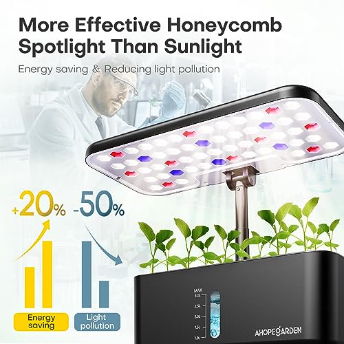 Indoor Garden Hydroponics Growing System, 60 Pods Vertical Garden with LED Grow Light - Plant Germination Kit Aeroponic Veggie Flower Fruit Growth with Smart Socket & Pump System for Home