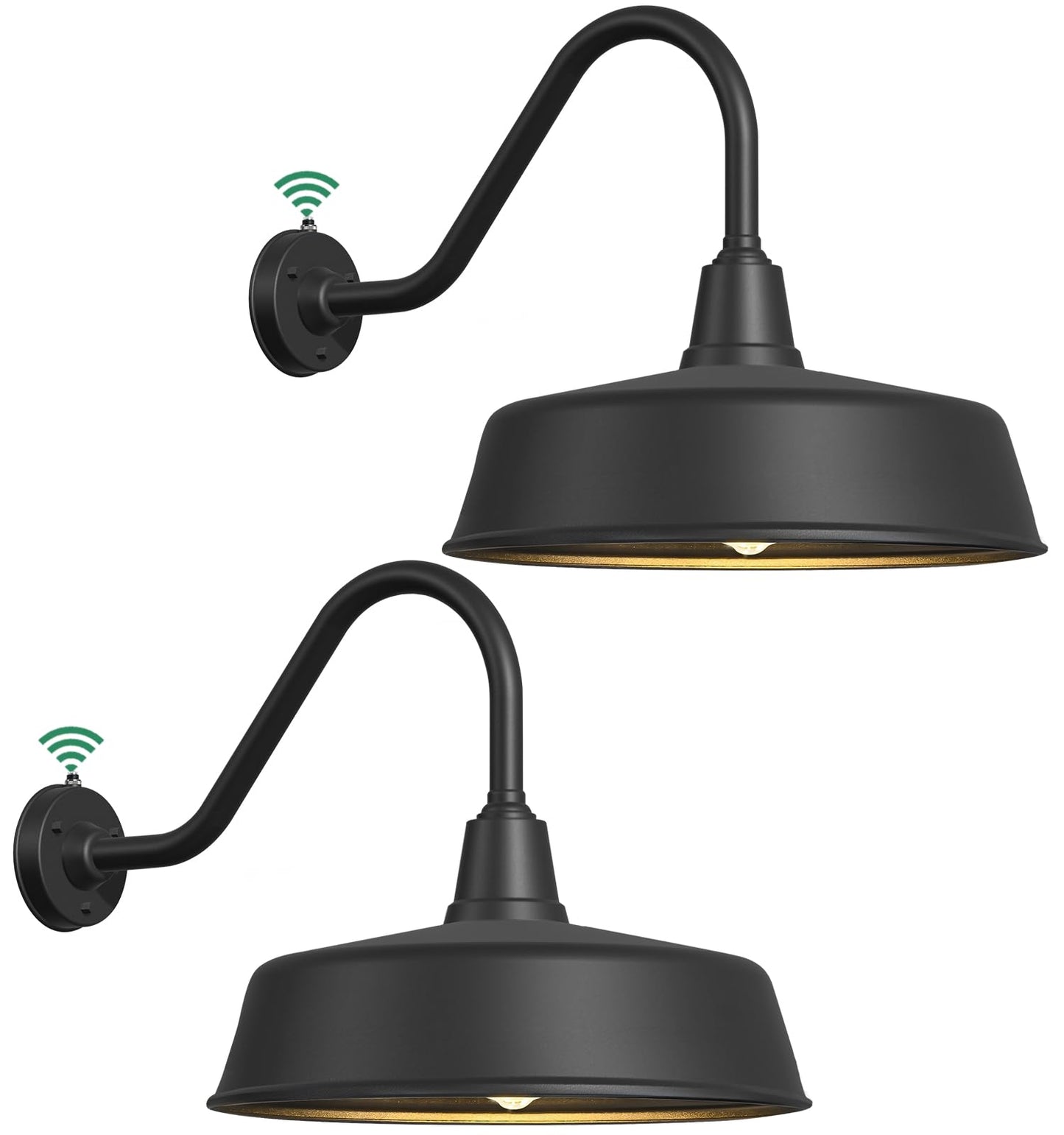 Lzwelcy 21 Inch Large Outdoor Barn Lights Dusk to Dawn Gooseneck Lights, Classic Wall Mount Porch Farmhouse Barn Lights,for Garage Outdoor Lighting 2-Pack…