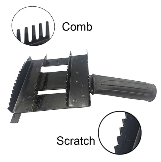 QIQIRO Livestock Shedding Comb, Metal Livestock Brush Tools for Cow, Horse, Sheep (Black), 7.87 X 5.5