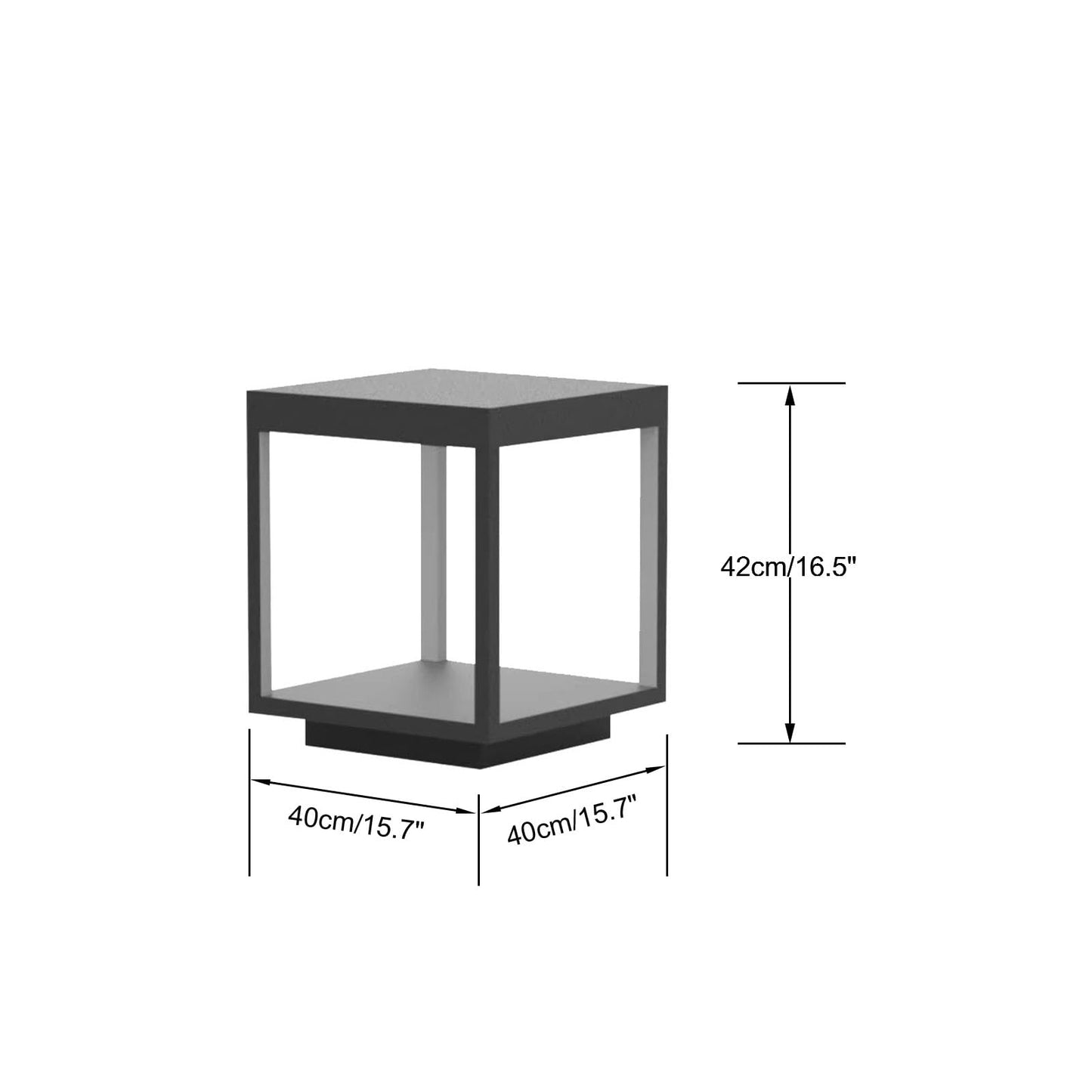 JHOTEC Solar Outdoor Post Lights,110V & 12V Voltage Can be Used Wired Lantern Column Lamp with E26 Base,Outdoor Column Lights,IP54 Waterproof,LED Post lamp,Deck Lights (Wiring, 16X16IN), Black