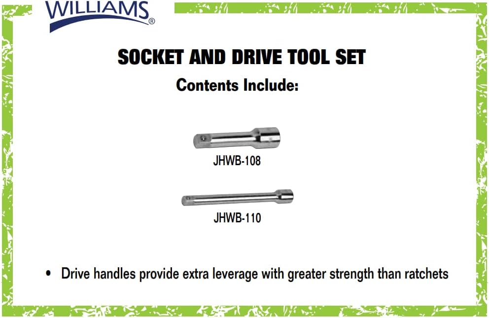 Williams MSB-29HFTB 29-Piece 3/8-Inch Drive Socket and Drive Tool Set with Toolbox