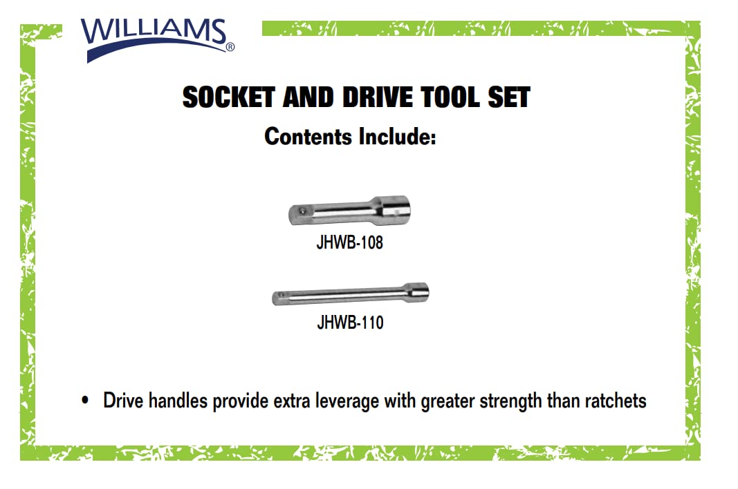 Williams MSB-29HFTB 29-Piece 3/8-Inch Drive Socket and Drive Tool Set with Toolbox