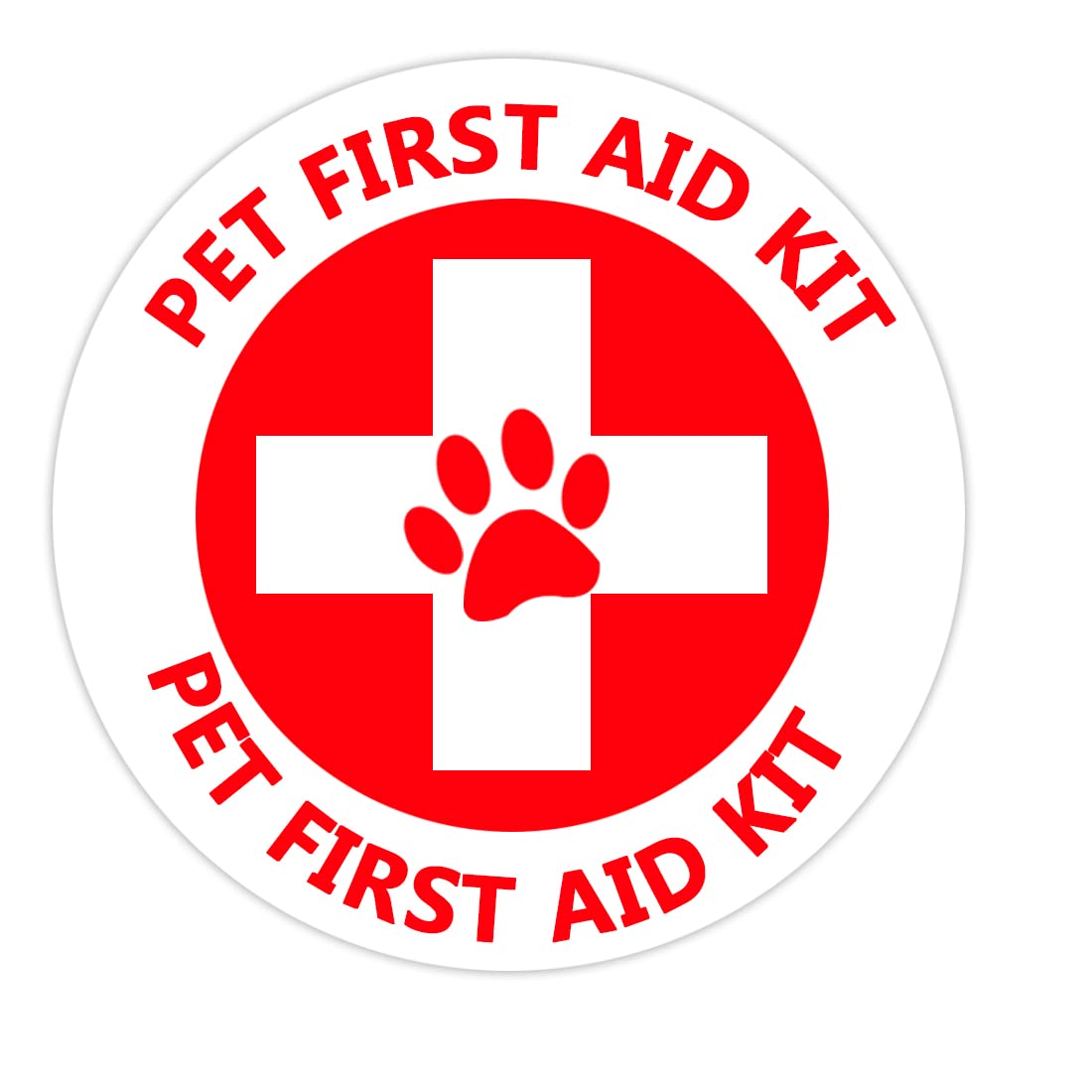 Pet First Aid Kit Sign Stickers,4 Inch Emergency Symbol Labels for Veterinarian,Pet Shop,Emergency Center,Home,Office & Car,10 Pcs Per Pack