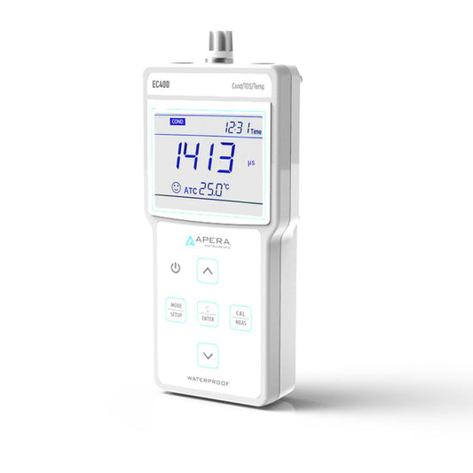 Apera Instruments AI412 EC400 Portable EC (Conductivity)/TDS Meter Kit, 0 to 200.0 MS/cm Measuring Range