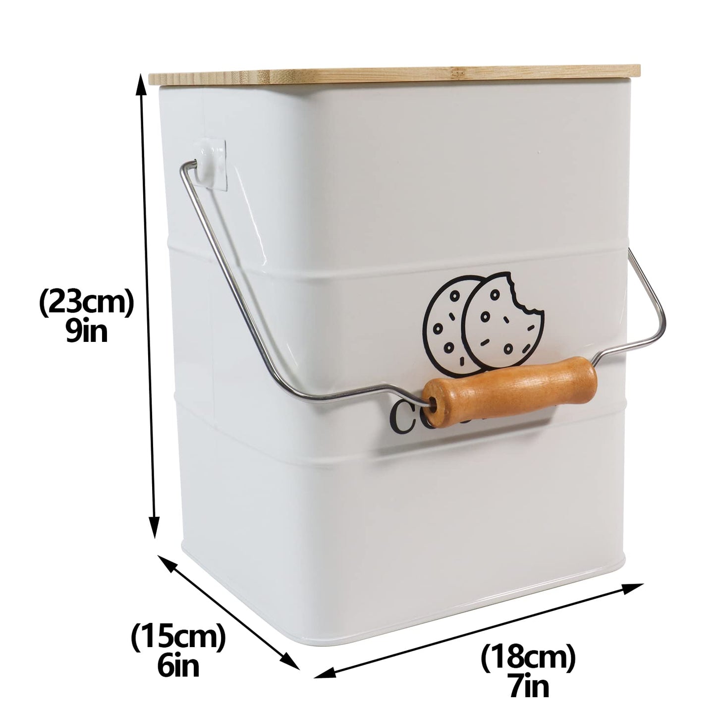 Gdfjiy Cookie Jars, White Cookie Storage Container, Metal Biscuit Tin Snack Jar with Lids Airtight & Handle, Cookies Tin Box, Food Storage Canisters for Candies, Cookies, Biscuits and Snacks