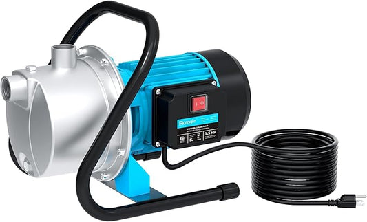 1.5HP Water Transfer Pump,1200GPH Shallow Jet Well Pump,Extended 13FT Power Cord Portable Sprinkler Booster Pump,Irrigation Lawn Fountain Pool Draining Self Priming Transfer Pumps
