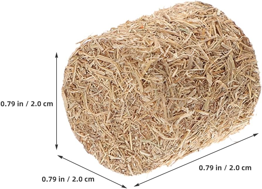 LOGOFUN 12pcs Mini Hay Bales Miniature Straw Bale Mini Hay Bales Decoration for Table Miniature Hay Blocks for Dollhouse Autumn Harvest Table Craft Display (Square+Round)