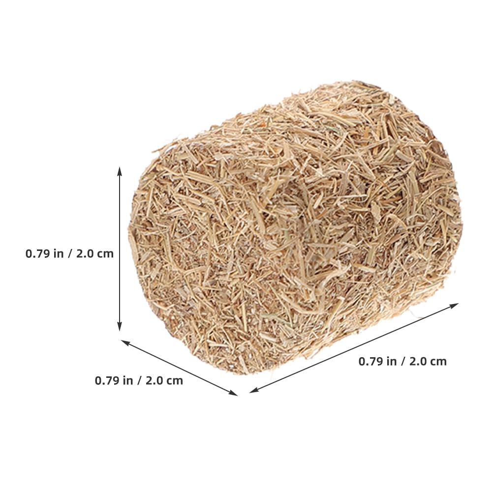 LOGOFUN 12pcs Mini Hay Bales Miniature Straw Bale Mini Hay Bales Decoration for Table Miniature Hay Blocks for Dollhouse Autumn Harvest Table Craft Display (Square+Round)