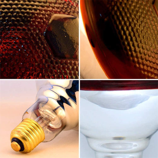 BONGBADA 2 Pack 125W Red Heat Lamp Infrared Bulbs Heavy Duty PAR38 Glass Lamp for Food Service, Brooder Bulb, Chicks, Pet, Bathroom, Light Therapy Use E26 Base, Flood Light Heat Lamp Bulb.
