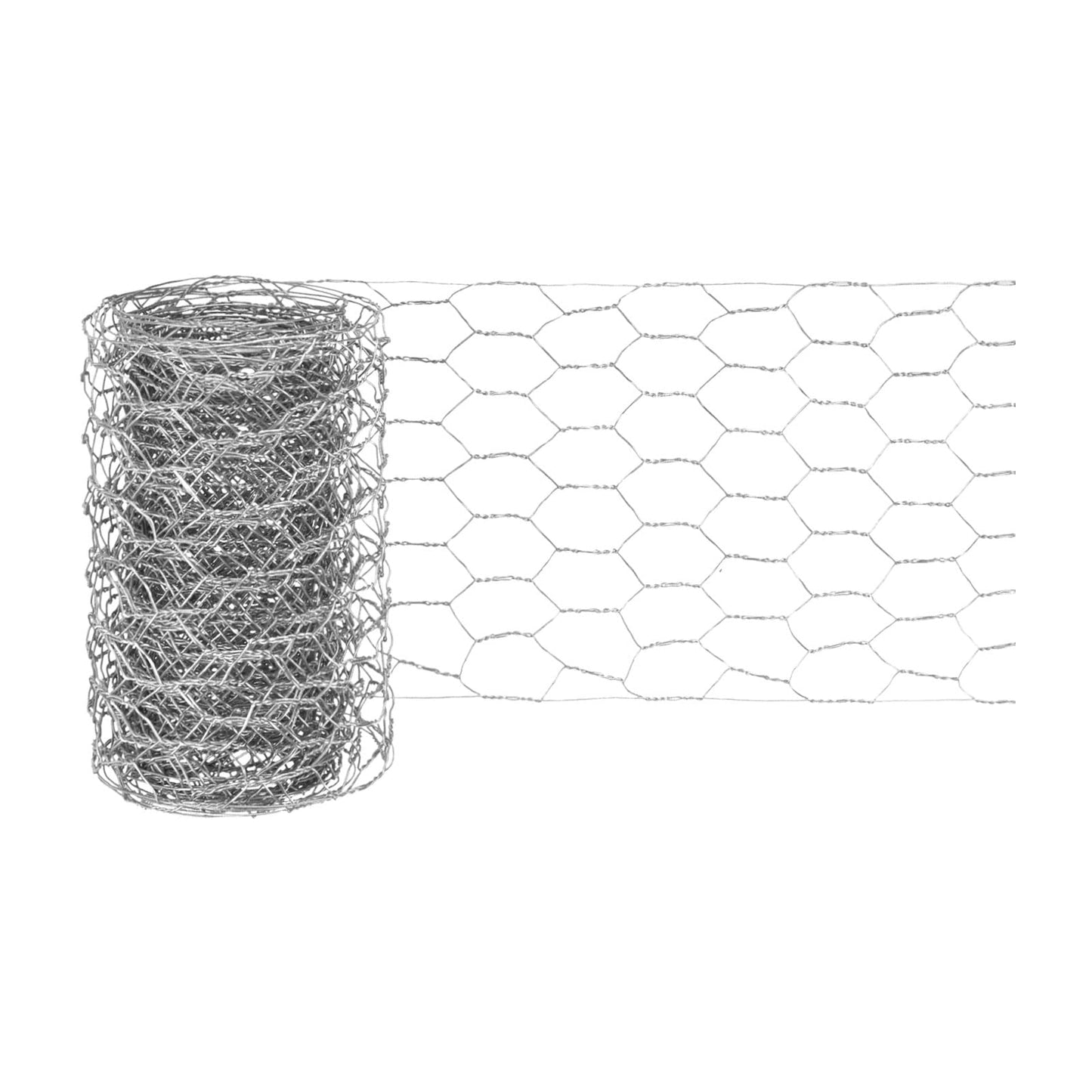 M METERXITY Chicken Wire for Floral Arrangements, 4 x 118 in Galvanized Iron Hexagonal PVC Coated for Crafts/Poultry/Garden, Chicken Wire Netting Fence Mesh [Silver Tone]