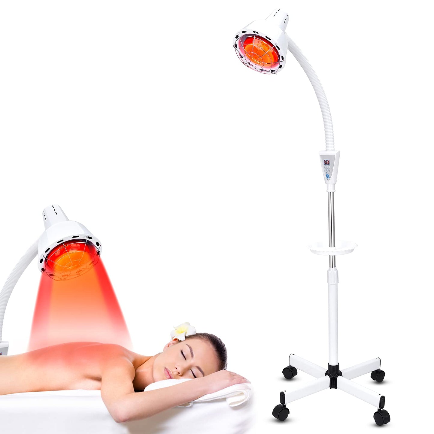 QAIHOE Infrared Light Therapy 275W Red Infrared Therapy Lamp for Body or Pain Therapy Device with Timer and Adjustable Height Stand