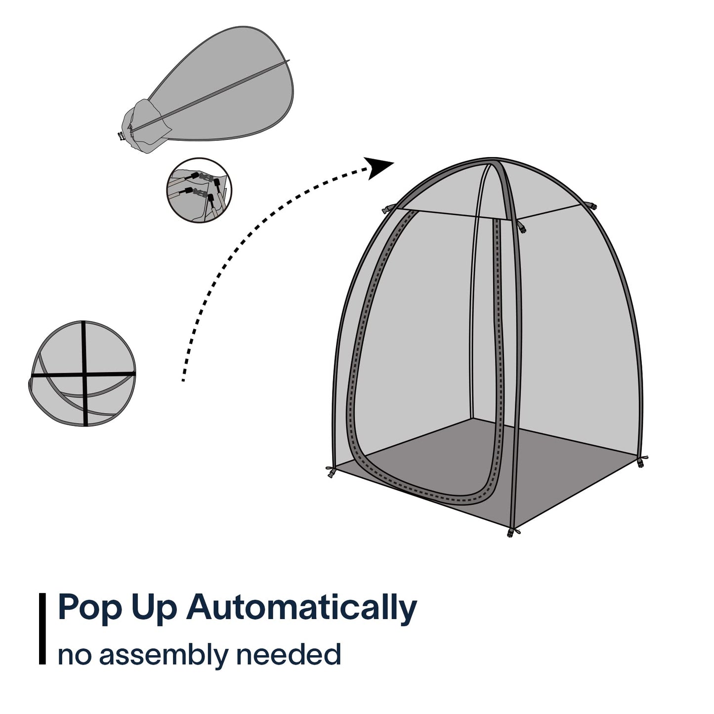 TopGold Sports Tent Weather Proof Clear Tent Outdoor Instant Pop Up Shelter Chair Bubble Tent 50"x50"x64"H