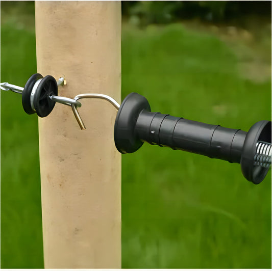 CYM-INSIST 16.4 ft 2-Set Electric Fence Gate Kit - Spring Loaded Handles with Tension Spring, 2-Way Anchors & Screw-in Insulators for Livestock Farm Ranch Fencing